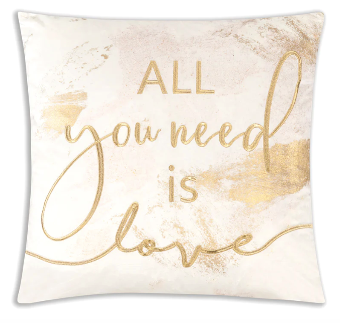 All You Need Word Pillow Ivory