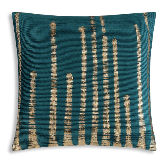 Adele Teal Gold Velvet Pillow