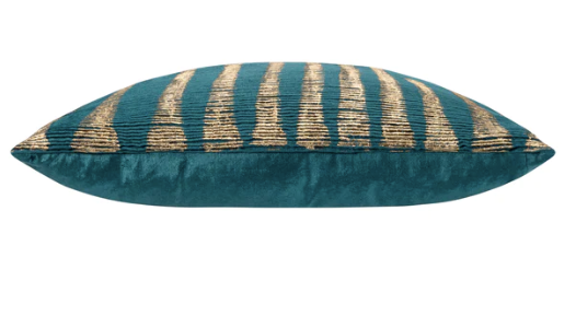 Adele Teal Gold Velvet Pillow