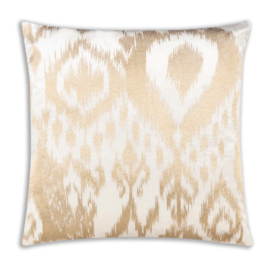 Astor Ivory Gold Velvet Pillow