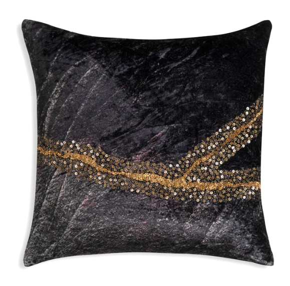 Bella Charcoal Gold Pillow