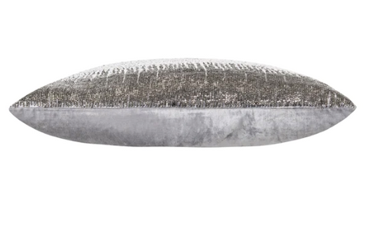 Mayaro Grey Beaded Pillow