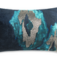 Jade II Navy Aqua Blue Ikat Pillow