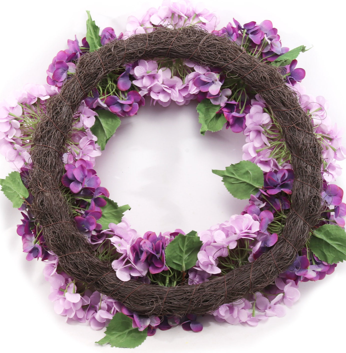 Large Purple and Lavender Hydrangea Wreath, all season