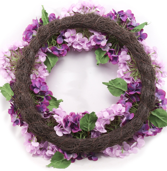 Capri Large Purple Lavender Lilac Faux Hydrangea Flower Wreath  24" TGHDall season
