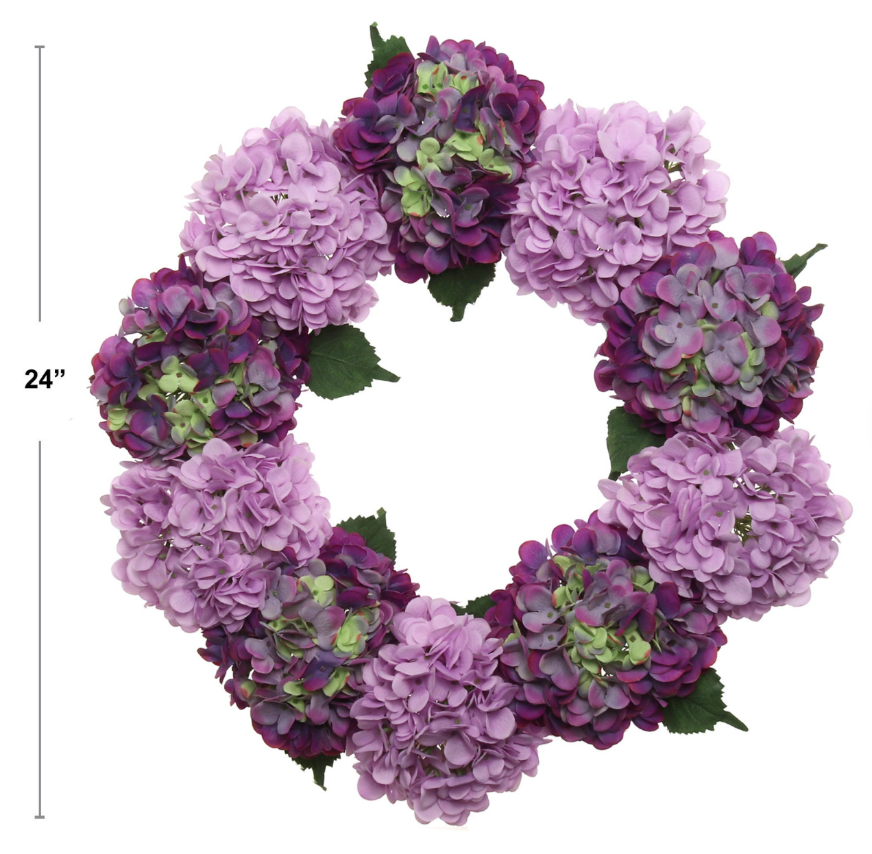 Capri Large Purple Lavender Lilac Faux Hydrangea Flower Wreath  24" TGHDall season