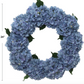 Large Luxury Blue Silk Hydrangea Wreath, 24in All Season UV Resistant