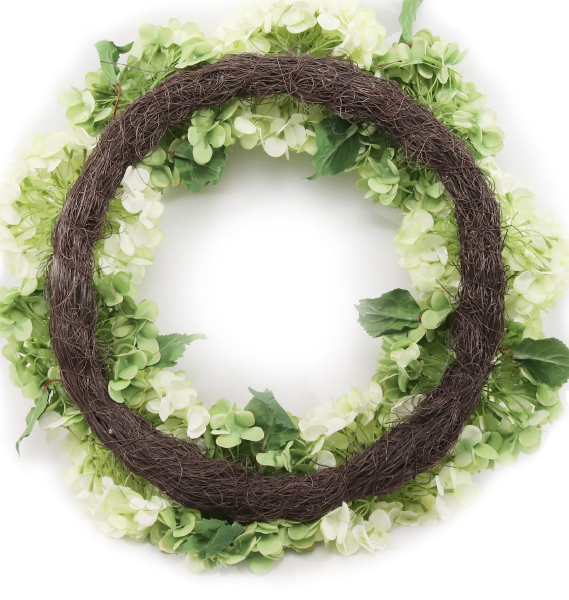 Large Luxury Green Silk Hydrangea Wreath, 24in