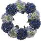 Capri Large Luxury Mixed Blue Silk Hydrangea Wreath, 24in