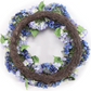 Large Luxury Mixed Blue Silk Hydrangea Wreath, 24in