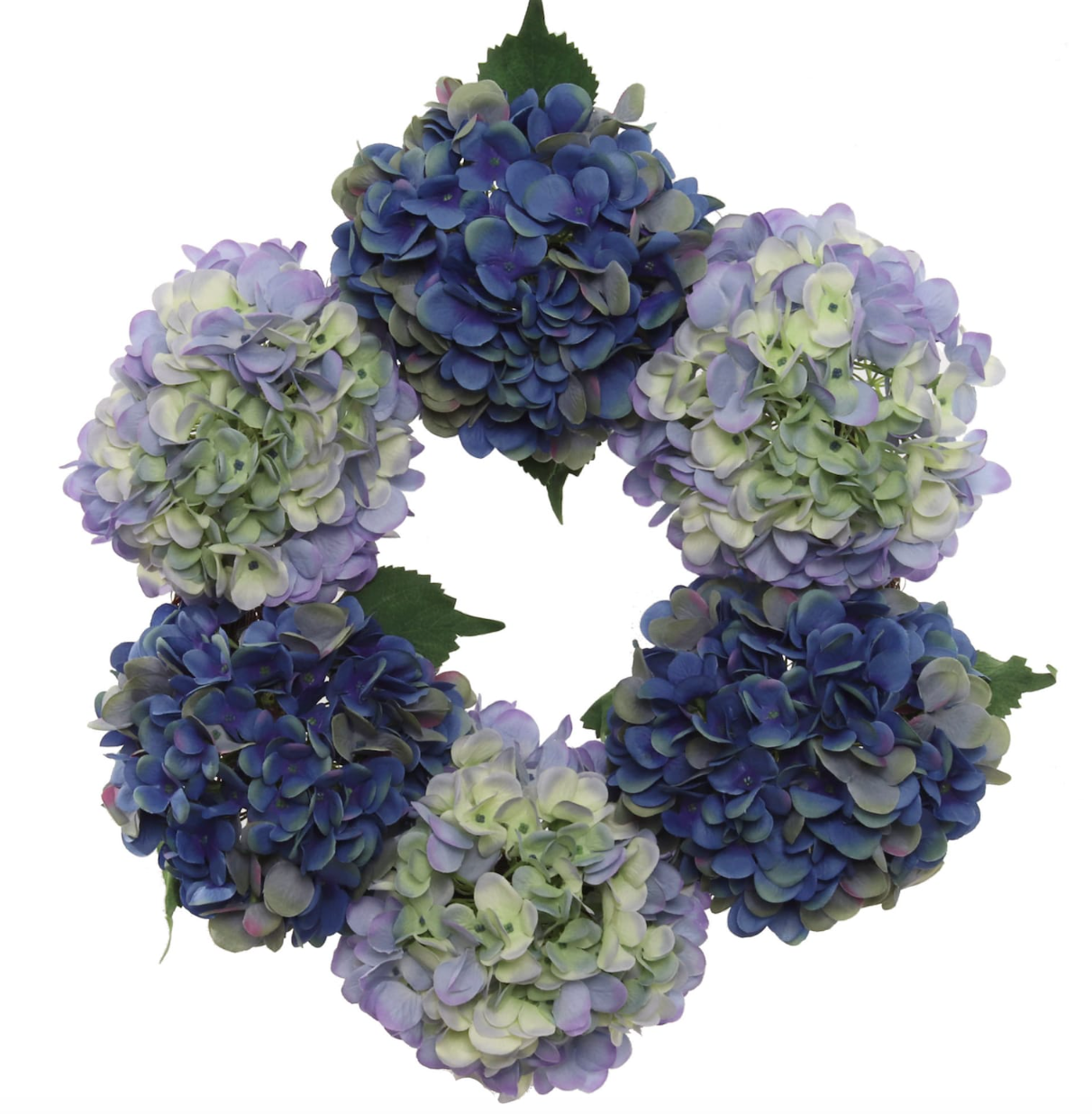 Silk Hydrangea WreathMedium Luxury Mixed Blue  , 18in