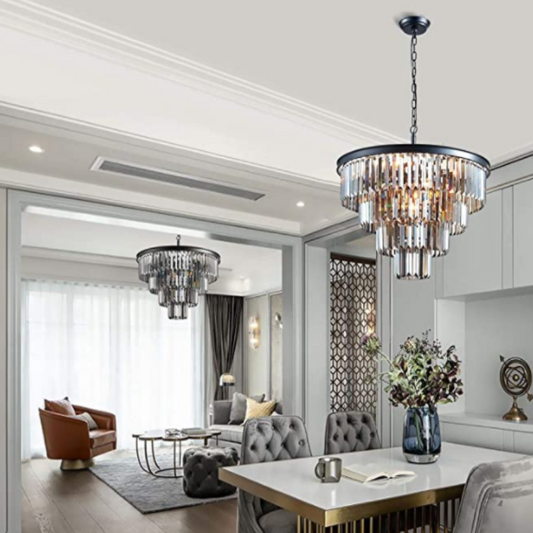 Alexia Luxury Black Smoke Chandelier