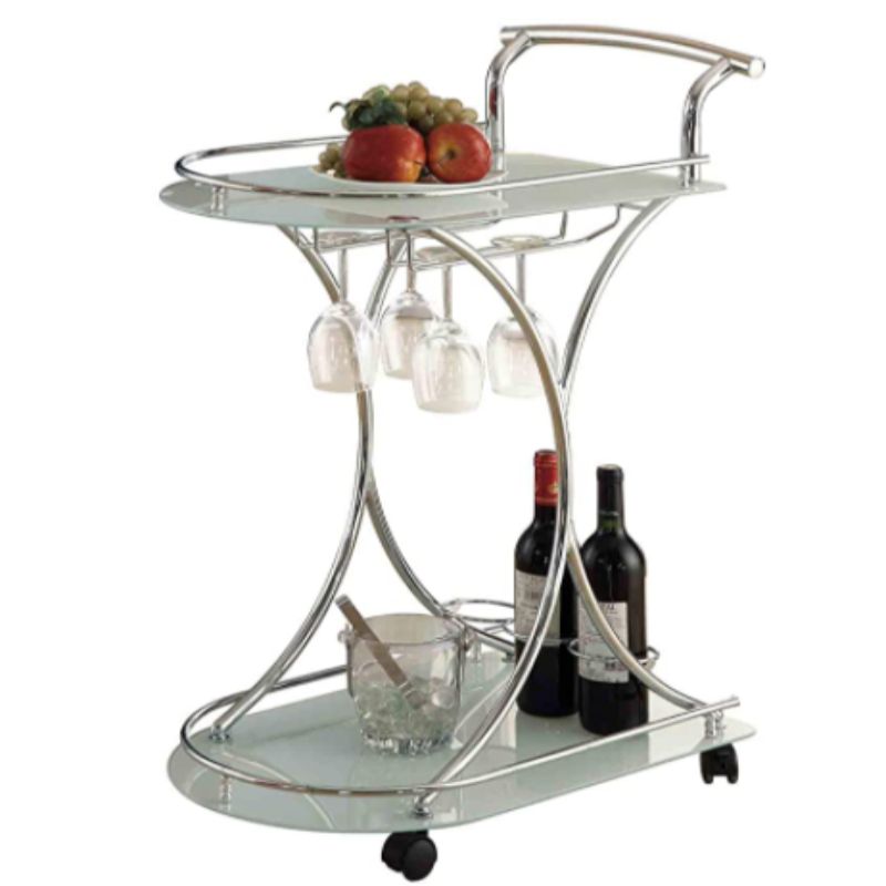 silver bar cart