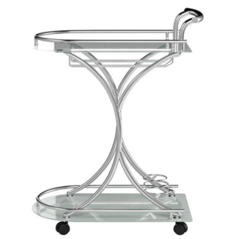 Aimee Silver and White Serving Cart