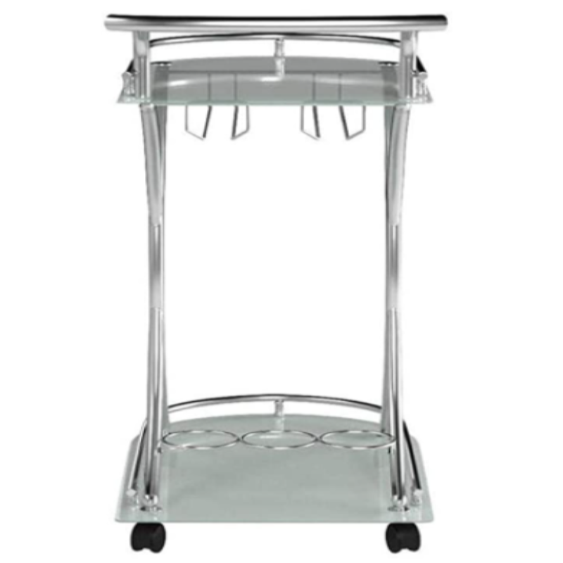 Aimee Silver and White Serving Cart