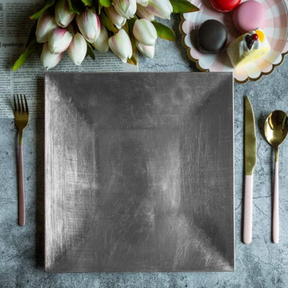 Brette Square Modern Charger Plate, Set of 6