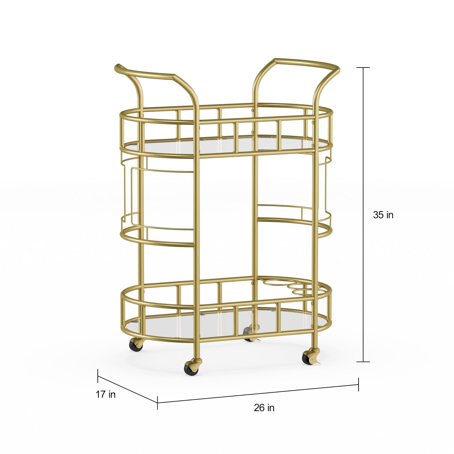 Carel Gold 2-Tier Serving Cart