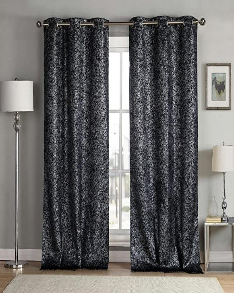 Bella Metallic Blackout Textured Curtains, 2 Panels