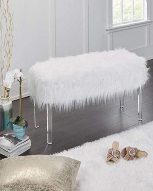 Totally Glam Faux Fur Bench