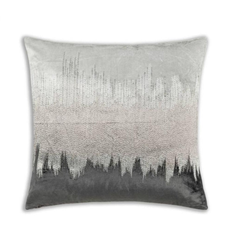 Mira Grey Silver Velvet Pillow