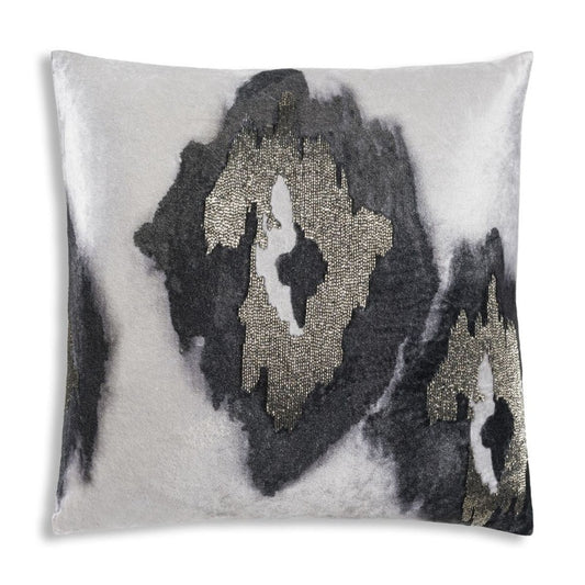 Jade Ikat Beaded Pillow