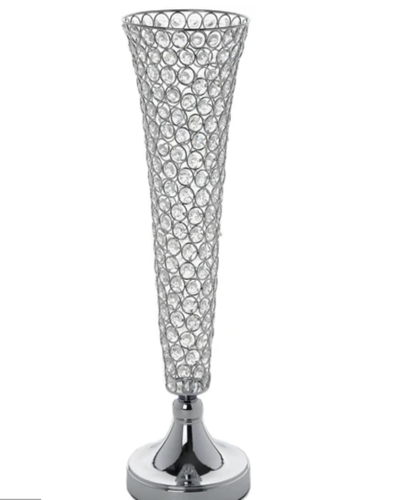 Totally Glam Glass Crystal Gem Vase, Set of 2
