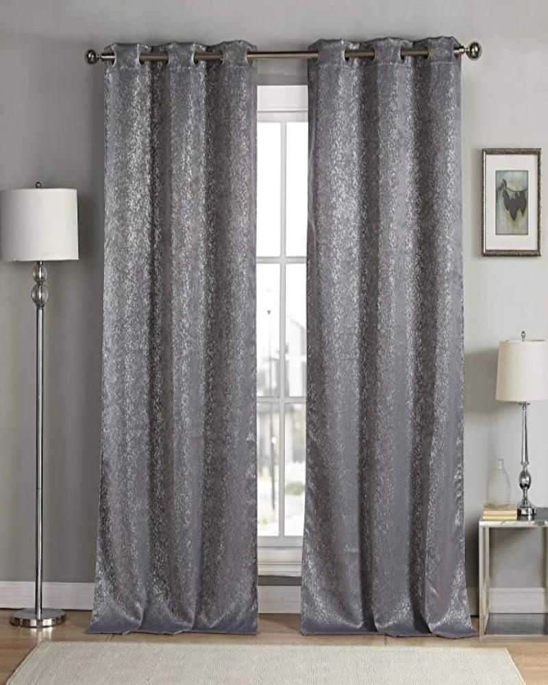 Bella Metallic Blackout Textured Curtains, 2 Panels