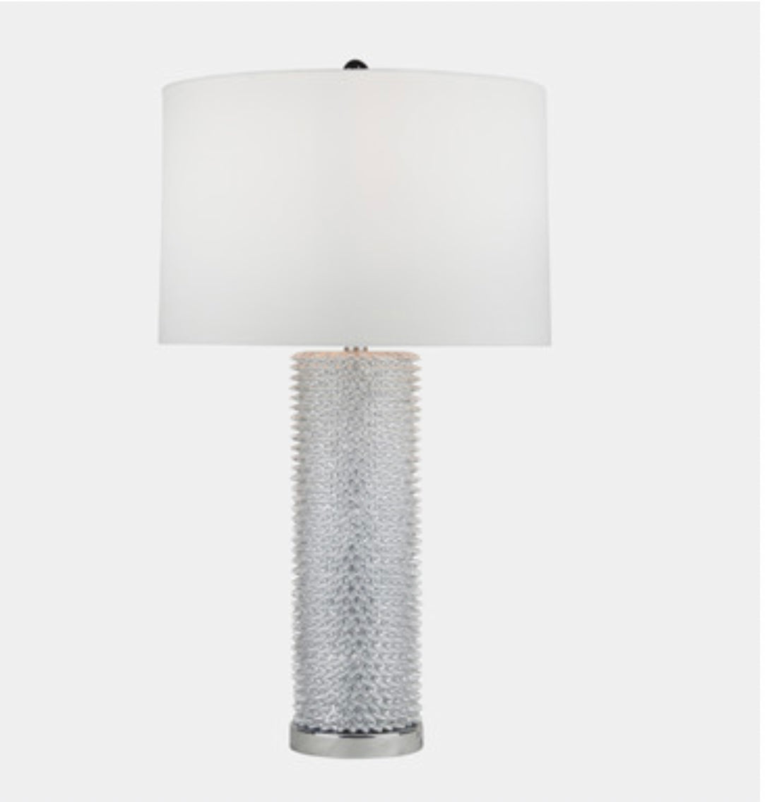 Silver Resin Spiked Table Lamp
