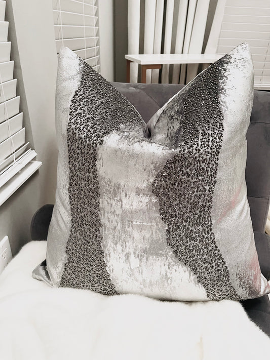 Ruza Aqua & Silver Pillow