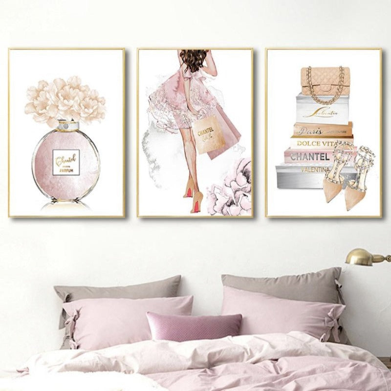 blush girly wall art