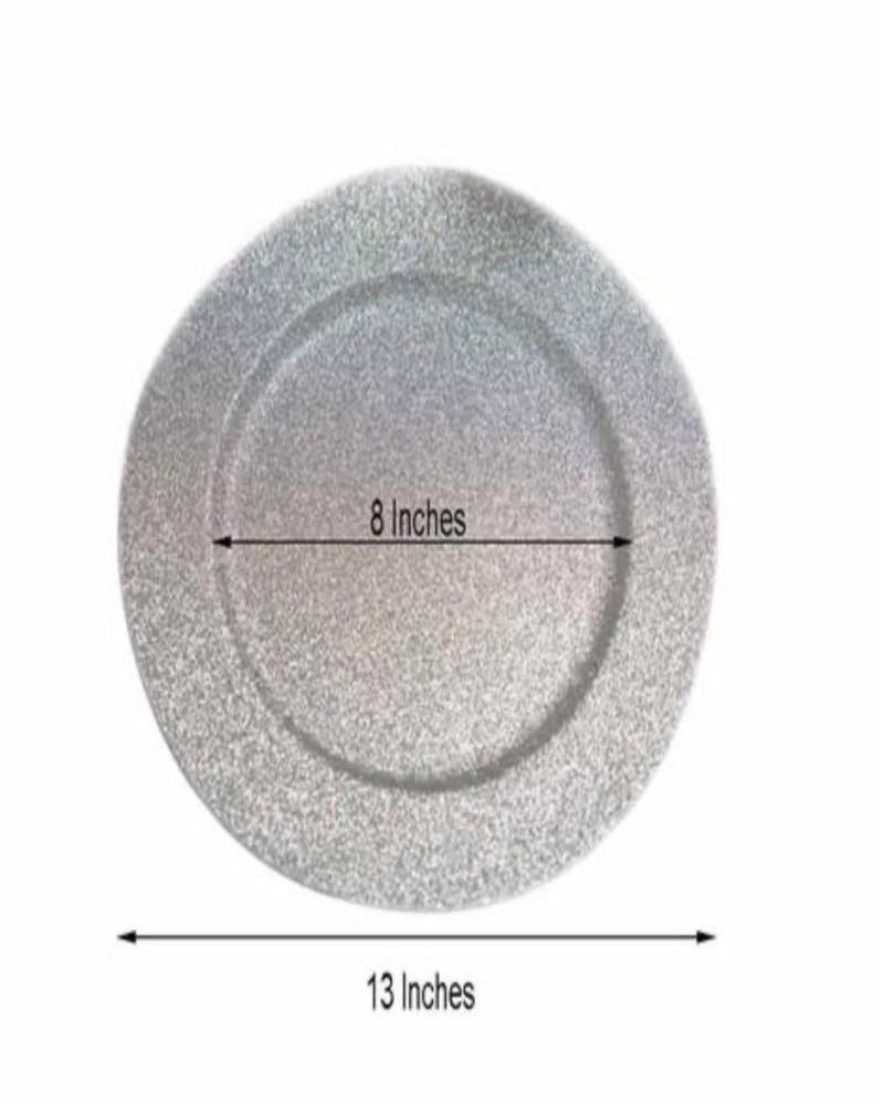 Zara Glitter Acrylic Charger Plates, Set of 6