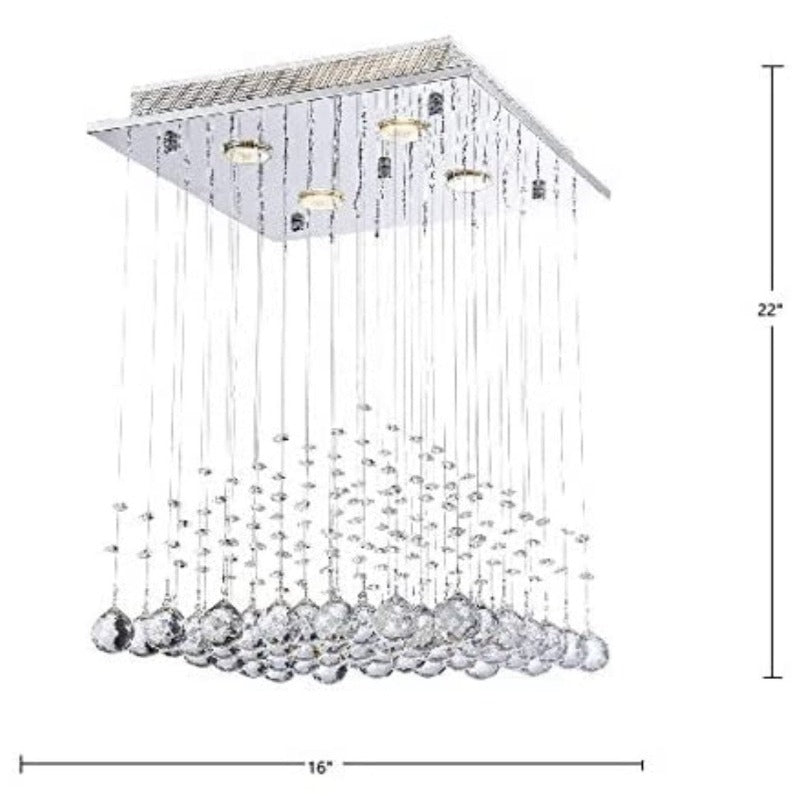 Eva Modern Crystal Light Fixture Flush Mounted