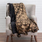 Sable PV Acrylic Faux Fur with Metallic Feather Throw