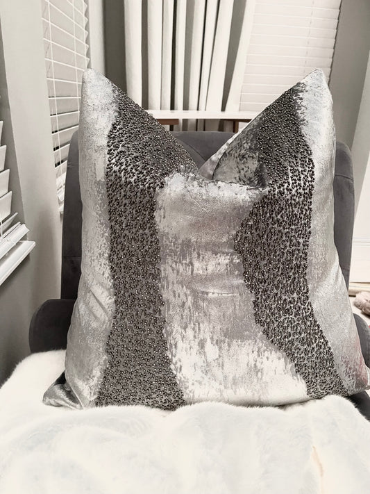 Ruza Aqua & Silver Pillow