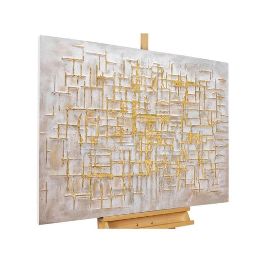 gold and white abstract wall art