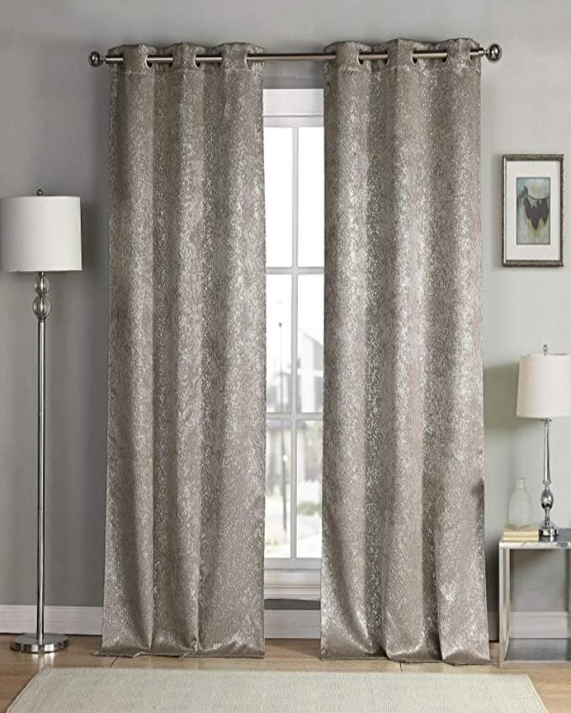 Bella Metallic Blackout Textured Curtains, 2 Panels