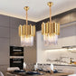 Dante Gold Round Petite Modern Crystal Pendant