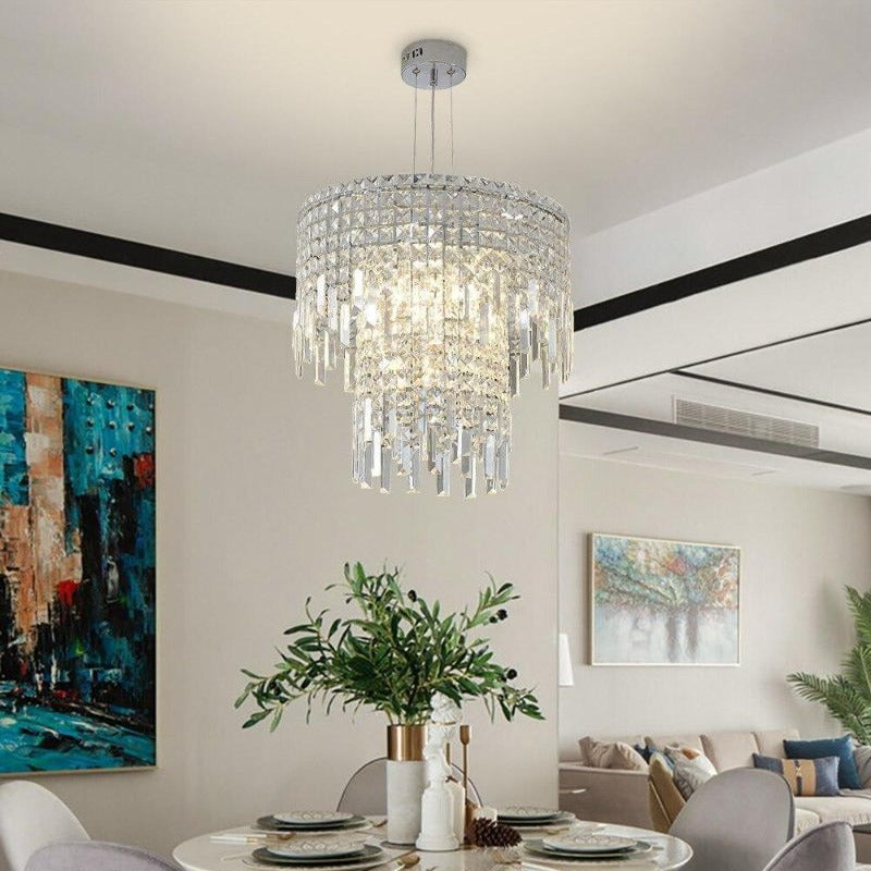 Aubrey Luxury Crystal Chrome Chandelier