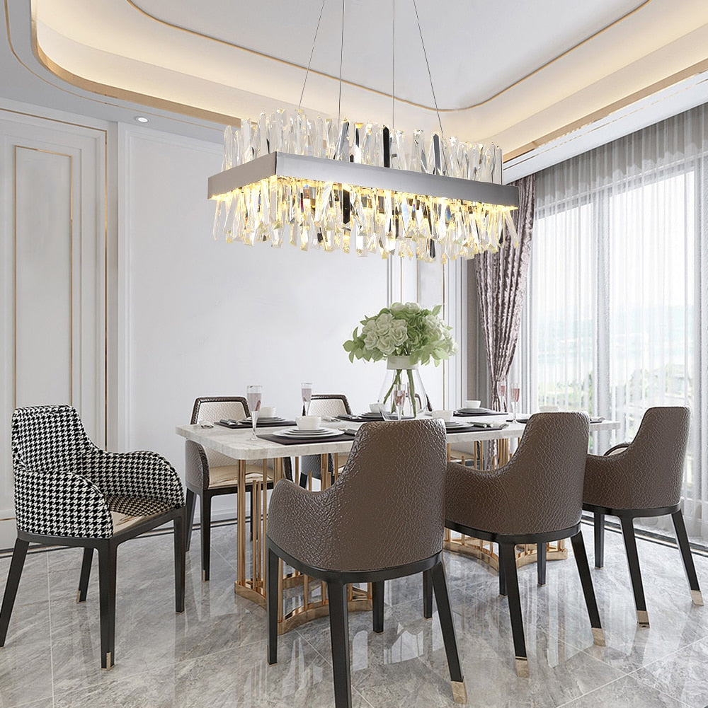 Milan Rectangular Modern Crystal Chandelier