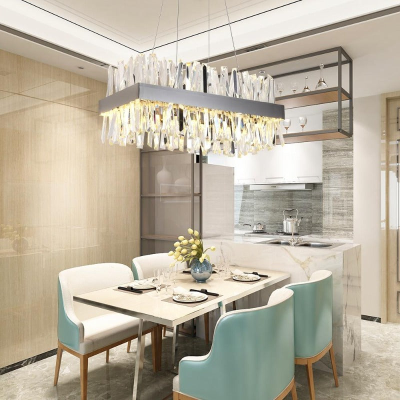 Milan Rectangular Modern Crystal Chandelier