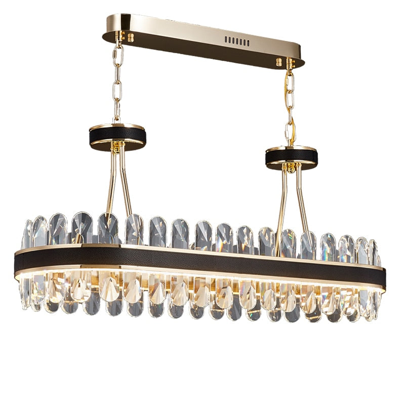 Letezia Leather Led Crystal Chandelier