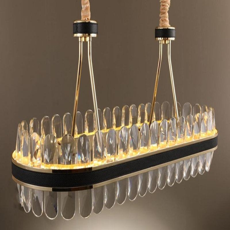 Letezia Leather Led Crystal Chandelier