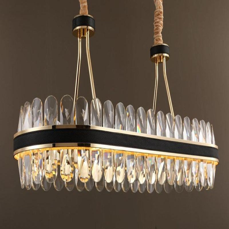 Letezia Leather Led Crystal Chandelier