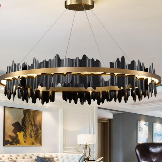 black and gold chandelier