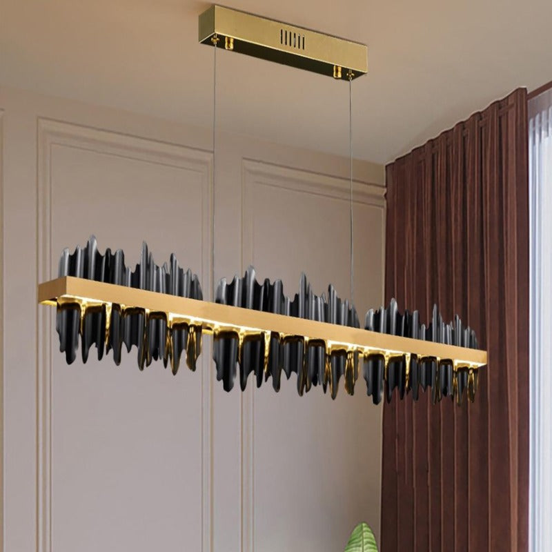 black and gold chandelier