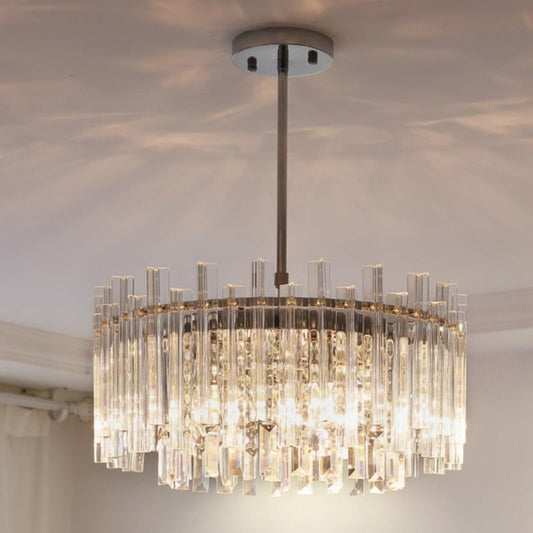 round modern crystal chandelier