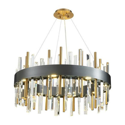 black and gold round crystal chandelier