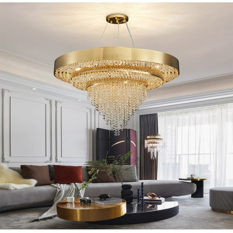 Abella Round Crystal Chandelier