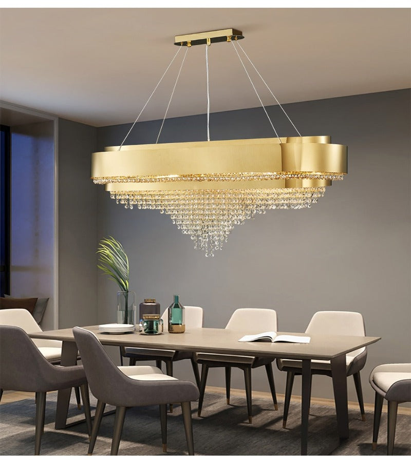 Abella Rectangular Crystal Chandelier