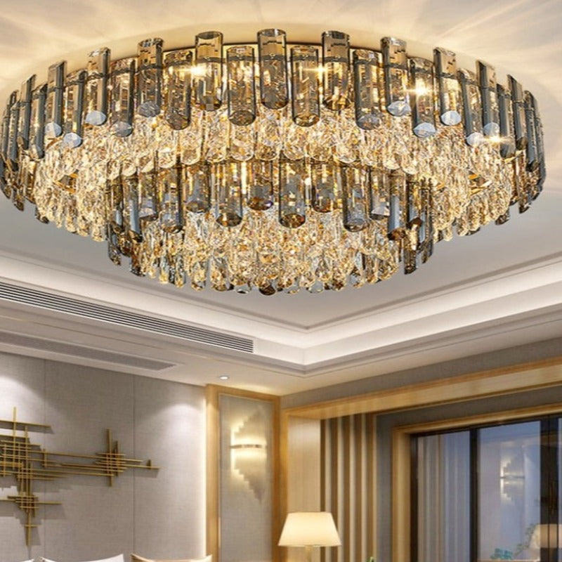 round crystal chandelier